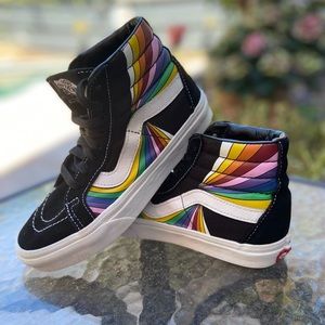 Vans SK8- Hi Black Rainbow Shoes, W 5.5, M 4